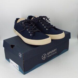 Sperry Seacycled Striper II LTT Navy Blue Sneakers Size 12 NEW